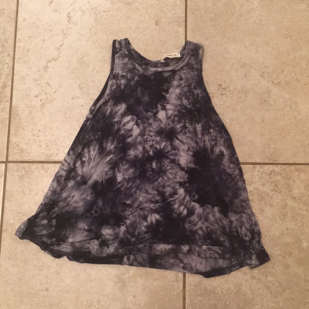 tie dye navy and white tank top